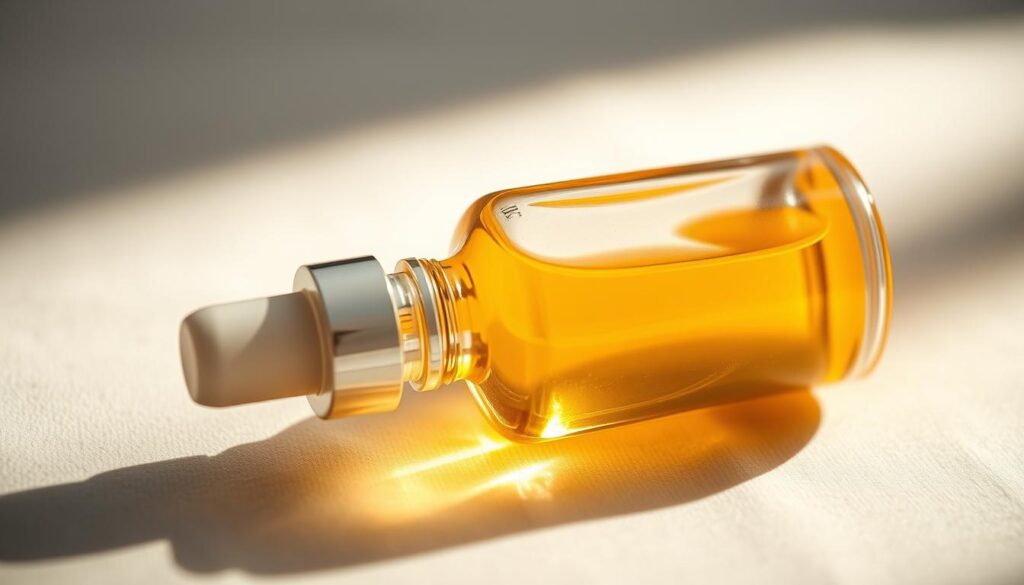 A pristine glass bottle filled with a translucent golden-hued niacinamide serum, resting on a soft-focus background of serene gray and beige tones. The bottle's design is sleek and minimalist, evoking a sense of luxury and efficacy. Soft, directional lighting casts a warm glow, highlighting the serum's alluring sheen and the bottle's clean lines. The overall composition conveys a sense of sophistication, highlighting the transformative power of this anti-aging elixir. A close-up angle emphasizes the product's quality and attention to detail, inviting the viewer to imagine the serum's rejuvenating effects on the skin. A pristine glass bottle filled with a translucent golden-hued niacinamide serum, resting on a soft-focus background of serene gray and beige tones. The bottle's design is sleek and minimalist, evoking a sense of luxury and efficacy. Soft, directional lighting casts a warm glow, highlighting the serum's alluring sheen and the bottle's clean lines. The overall composition conveys a sense of sophistication, highlighting the transformative power of this anti-aging elixir. A close-up angle emphasizes the product's quality and attention to detail, inviting the viewer to imagine the serum's rejuvenating effects on the skin.