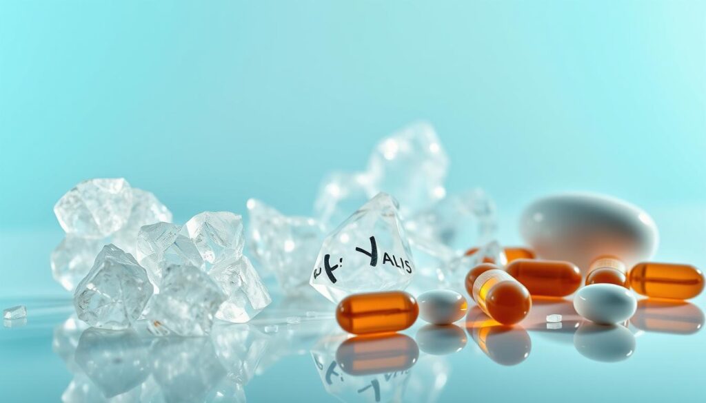 A sleek, minimalist composition showcasing an assortment of active skincare ingredients. In the foreground, crystalline structures of alpha hydroxy acids (AHA) such as glycolic and lactic acid refract soft, directional lighting. In the middle ground, jagged, translucent shards of beta hydroxy acids (BHA) like salicylic acid glisten against a backdrop of smooth, creamy retinol capsules. The ingredients are arranged on a pristine, reflective surface, creating a sense of scientific precision and attention to detail. The lighting is cool and clinical, evoking a sense of purity and efficacy. The overall atmosphere is one of clinical, cosmeceutical elegance. A sleek, minimalist composition showcasing an assortment of active skincare ingredients. In the foreground, crystalline structures of alpha hydroxy acids (AHA) such as glycolic and lactic acid refract soft, directional lighting. In the middle ground, jagged, translucent shards of beta hydroxy acids (BHA) like salicylic acid glisten against a backdrop of smooth, creamy retinol capsules. The ingredients are arranged on a pristine, reflective surface, creating a sense of scientific precision and attention to detail. The lighting is cool and clinical, evoking a sense of purity and efficacy. The overall atmosphere is one of clinical, cosmeceutical elegance.